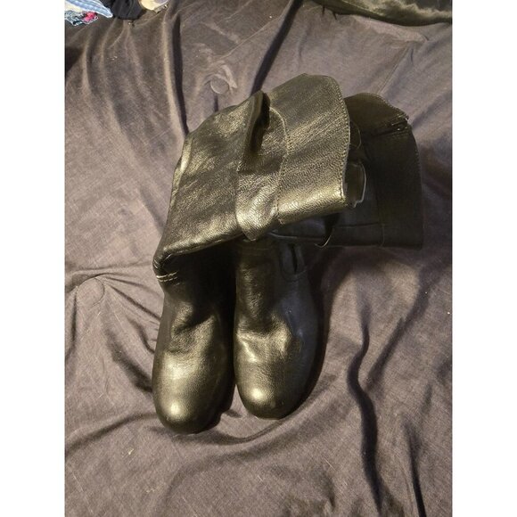 Size 9 Black Sexy Heeled Boot Womens Mid Calf Heels - Picture 2 of 5